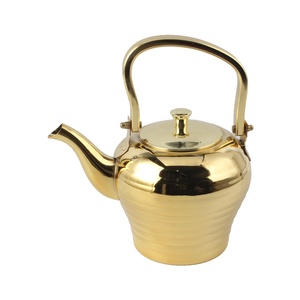 Classic Design For Making Tea Golden Metal Tea <b>Kettle</b> With Lid - Product Image 2