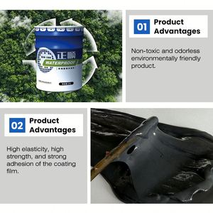 Revêtement acrylique imperméable pour murs intérieurs, entrepôts, balcons, sous-sols - 20 kg - Écologique, durable, imperméabilisation des constructions - Product Image 4