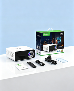 โปรเจคเตอร์อัจฉริยะ HT22 4K สีขาว พร้อมรีโมทคอนโทรล ระบบ Android 9.0 ความสว่าง 120 ลูเมนส์ แรม 1GB หน่วยความจำ 8GB พกพาสะดวก ภาพคมชัดระดับ Ultra HD สำหรับใช้ในบ้าน - Product Image 2