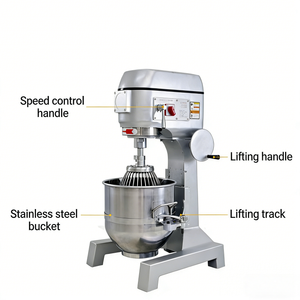 Mélangeur planétaire commercial 10L/20L/30L, mélangeur à pâte robuste avec 3 accessoires pour <span class=keywords><strong>boulangerie</strong></span> et pizzeria - Product Image 2