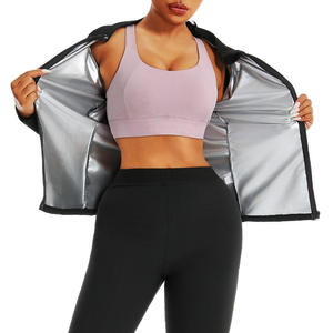 Damen Neopren Stand Kragen Schweiß Jumps uit Heat-Trapping Sauna Anzug für Home Workout <span class=keywords><strong>Body</strong></span> Shaper Abnehmen Trainings anzug - Product Image 2