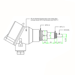 مستشعر حرارة DEMING مخصص معتمد من ATEX مضاد للانفجار بتقنية 4-20 مللي أمبير RTD <span class=keywords><strong>PT100</strong></span> مع جهاز إرسال IP65 بلاستيكي - Product Image 3