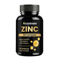 Ausreson OEM Capsules de Zinc 3X Complex de Haute Qualité, Complément Énergétique à Base de Plantes, Soutien Immunitaire Adulte, Capsules de Zinc 3X Complex