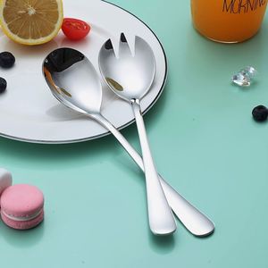 Juego de Tenedores y Cucharas para Ensalada de Acero Inoxidable, Cuchara para Servir, Tenedor para Mezclar Frutas y Verduras, para Restaurantes y Banquetes - Product Image 3