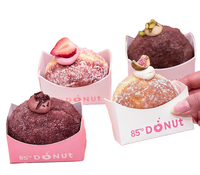 Boîte de présentation en carton gaufré incurvé à faible MOQ avec impression personnalisée pour pâtisseries, donuts, gâteaux et desserts de café – Vente en gros