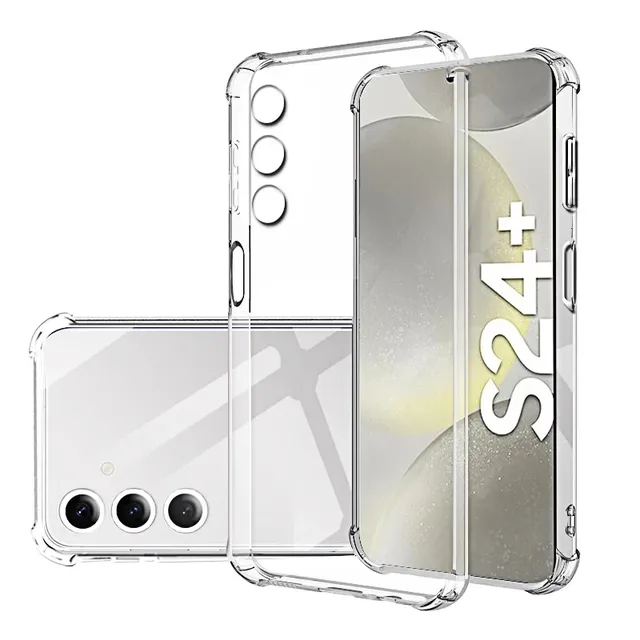 Clear Case for Samsung Galaxy S24 Plus Ultra Thick Shockproof Soft Silicone Phone Cover for Samsung S 24 S24 S24Plus S24Ultra