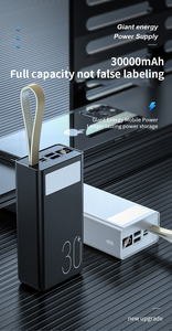 Logotipo personalizado 30000mAh Alto litio Reflector LED portátil Cargador rápido Powerbank Pantalla micro USB Características de <span class=keywords><strong>alquiler</strong></span> Hecho en EE. UU. - Product Image 4