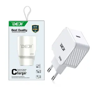 DEJI 도매 원래 유형 C 20W EU 벽 고속 충전 휴대 전화 충전기 애플 아이폰 AirPods 프로 맥스