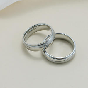 2022 नई फैशन सरल स्टेनलेस स्टील की सगाई की अंगूठी 18K सोना मढ़वाया उच्च गुणवत्ता Zirconia शादी के जोड़े की अंगूठी - Product Image 3