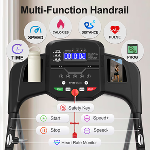 FCJ Home tapis roulant portatile elettrico motorizzato Fitness sensore di impulso curva Design per la casa esercizio Max 120kg