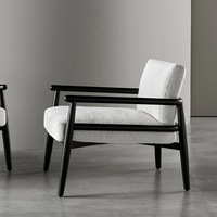 Fauteuil modulaire en velours de style nordique moderne et luxueux avec repose-pieds inclinable et pieds en bois - Meubles de salon