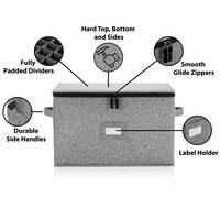 Sac de rangement à coque dure pour verre à vin, bonne capacité de charge, boîte à vaisselle, sac de rangement anti-poussière avec fermeture éclair
