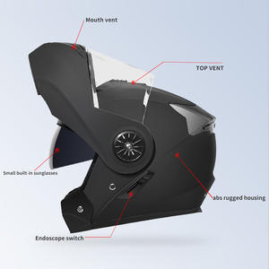 デュアルレンズレーシングADヘルメットフリップアップダブルバイザー付きフルグラフィックABS素材新状態オートバイヘルメット - Product Image 2