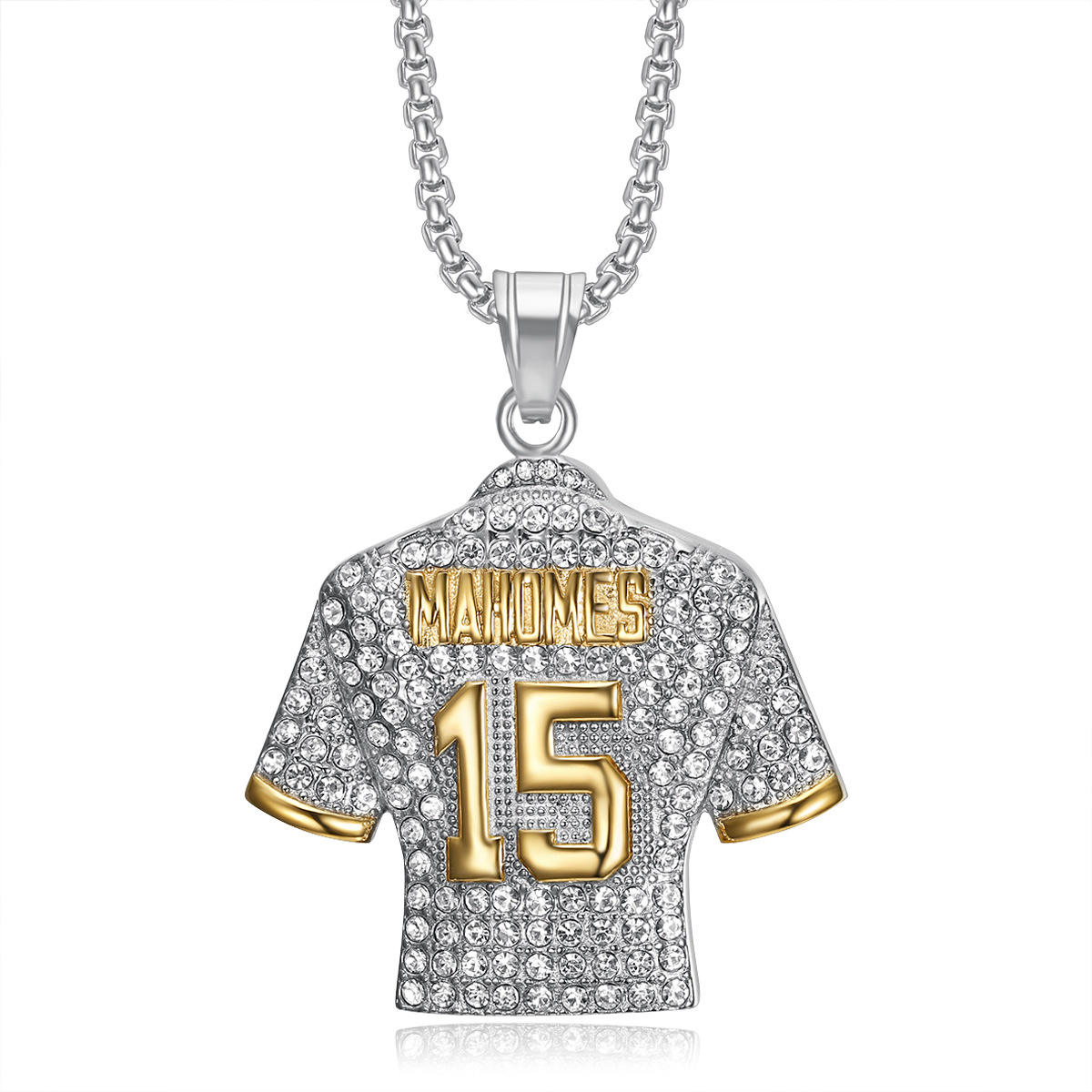 จี้เดี่ยวสีเงินทองไม่มีโซ่