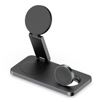 Station de charge 3-en-1 en alliage d'aluminium T8 pour téléphone, montre et écouteurs, chargeur sans fil magnétique rapide 15W 25W pour magasin de marque