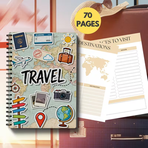 Journal de <span class=keywords><strong>voyage</strong></span> vintage - Design carte du monde avec Paris, <span class=keywords><strong>New</strong></span> <span class=keywords><strong>York</strong></span>, Londres, Tokyo, Rome, Sydney, Dubaï, Bangkok, Istanbul - Product Image 1