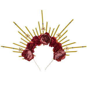 عرض هالوني تاج اكسسوارات الشعر عرض لوليتا عرض هالوني الرأس القوطي الرجعية مادونا هالو الظلام زهرة تاج عصابات الرأس - Product Image 3