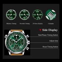 POEDAGAR Montre de luxe pour homme, étanche, lumineuse, avec date, chronographe, sportive, bracelet en cuir, montre à quartz pour homme, Reloj