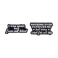 Épinglette en émail « Je suis silencieux mais je ne suis pas aveugle », « Rien ne m'ennuie jamais sauf quand je fais ce que je ne veux pas », broche simple et classique, badge.