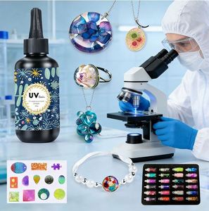 Kit de Resina UV TOYSRUNNER para Joyería DIY Creativa, Resina Epoxi Transparente de Curado Rápido, Moldes de Silicona para Colgantes, Pendientes y Llaveros - Product Image 6
