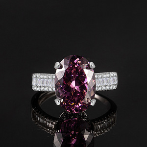 Luxe Platina Hoge Carbon Diamantijs Bloem Gesneden Duif Ei Temperament <span class=keywords><strong>Ring</strong></span> Voor Vrouwen - Product Image 5
