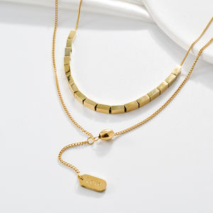 Collar de Lujo con Colgante de Corazón de Acero Inoxidable Chapado en Oro de 18k, Resistente al Agua, para Mujer - Product Image 4