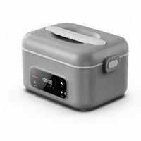 Boîte à lunch électrique rechargeable sans fil, chauffe-plat portable, batterie externe auto-chauffante, capacité 1L, acier inoxydable, Forester
