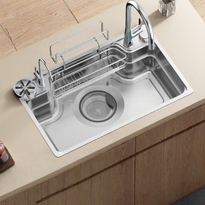 Kitchen single-slot large sink stainless steel sink <b>table</b> Japanese-style large single-slot vegetable basin - Product Image 1
