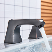 Robinet de lavabo moderne à poignée unique, eau froide et chaude, lavabo à cuve, 4 trous d'installation, robinet mélangeur pour chambre à coucher et salle de bain