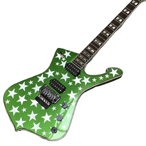 Guitare électrique Green Iceman Star Body avec corps en érable, tremolo, pont chromé, livraison rapide - Product Image 1