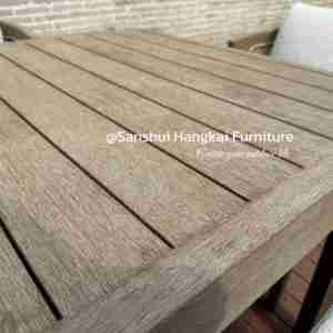 Ensemble de table et chaises de salle à manger en bois de teck Hangkai avec tressage en rotin PE, tables en bois, 6 chaises - Product Image 5
