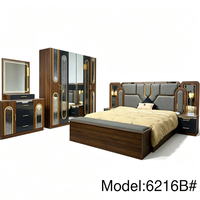 Ensemble de meubles de chambre à coucher en bois moderne, lit king size, armoire, coiffeuse, ensemble complet pour chambre à coucher