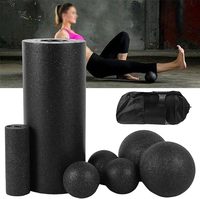 Ensemble de 5 rouleaux Fascia Faszien en mousse Eco EPP à haute densité, kit de rouleaux creux de massage musculaire profond