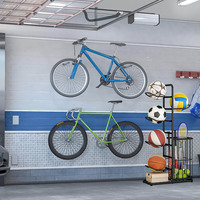 JH-Mech Rangement d'équipement de sport pour garage Organisateur de basket-ball de grande capacité Rack de rangement multifonctionnel en métal et fer pour salle de sport