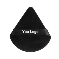 Black Beauty Puff Éponge de maquillage en pur coton lavable et doux Outil de maquillage hydrophile pour le visage avec logo personnalisé emballé