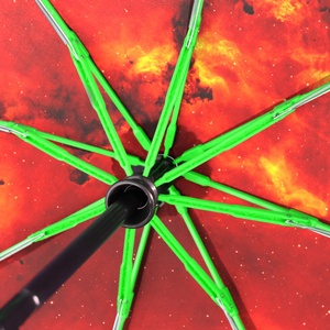 Customizable Modern 3-Fold Fully-Automatic Windproof <b>Umbrella</b> with Colorful Ribs Logo Printing for Business Gifts Straight Style - Product Image 6