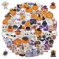Autocollants d'Halloween 2026 Nouveaux, Imprimés au Laser, Design Original, Style Nordique, Étanche pour Gobelets et Décorations de Fêtes