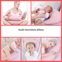 Oreiller d'allaitement multifonction Coussin d'allaitement pour bébé Coussin d'allaitement réglable pour femme enceinte Coussin de taille en couches lavable