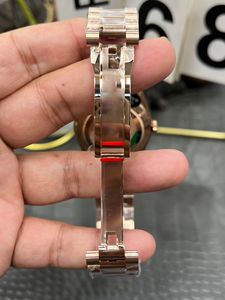 Reloj de Buceo Mecánico Automático de Lujo para Hombre con Alarma, Esfera Dorada Rosa, Correa de Acero Inoxidable, Diseño Deportivo Impermeable - Product Image 6