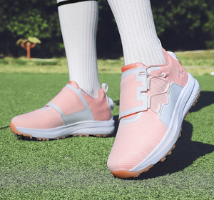 Chaussures de golf professionnelles pour femmes, légères, respirantes, roses et blanches, à boucle rotative personnalisée, à laçage automatique, vente en gros - Product Image 3