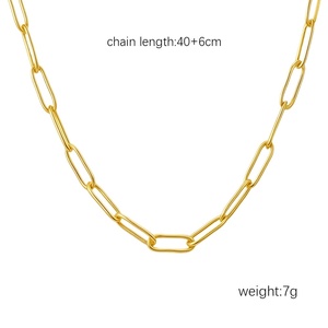 Collana Minimalista con Catena, Accessori in Acciaio Inossidabile Placcato Oro 18K, Catena per Gioielli Fai da Te, Catena a Strati - Product Image 2