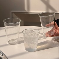 Tasse en verre borosilicate haute résistance, transparente, design moderne et minimaliste, couleur unie, pour café, cold brew, jus, lait, eau