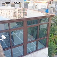 Espacio de Vida Exterior Moderno, Invernadero de Aleación de Aluminio, Casa de Cristal, Puertas Corredizas Dobles de Vidrio Templado, Almacén Prefabricado, Hotel