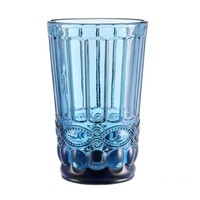 Gobelet à eau en verre gaufré vintage de couleur originale colorée créative Tasses en verre pressé Verrerie à boire en relief