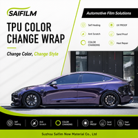 Film de protection de voiture SAIFILM TPU, rouleau de film satiné chromé auto-adhésif auto-réparateur anti-rayures, épaisseur 7,5 mil, film pour carrosserie de voiture