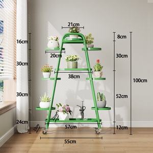 KINNO 2024 nouveau modèle mobile fer Art fleur étagère <span class=keywords><strong>pour</strong></span> salon sol balcon succulente <span class=keywords><strong>plante</strong></span> verte Pot support bibliothèques - Product Image 4