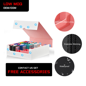 Boîte de rangement pour cartes JUZI personnalisée Pokemoned Yugioh en cuir PU écologique avec porte-cartes magnétique 35pt, boîte de rangement pour deck à chargement latéral, boîte Commander TCG - Product Image 1