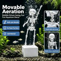 Décoration d'aquarium squelette dansant imprimé en 3D, squelette articulé mobile pour aquarium, décoration artistique moderne en PLA