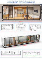 Maisons préfabriquées de luxe en conteneur à structure en acier, mobiles et préfabriquées en forme de dosette, maisons en kit avec cabine Apple à vendre