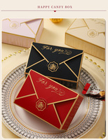Style européen Enveloppe Cire Sceau Or Estampage Mariage Fiançailles Bonbons Boîte Nouvelle Tendance Multicolore Bon Retour Dossiers Cadeau Boîte